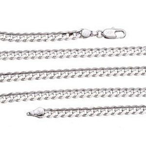 23" Silver Chain Necklace, Solid Miami*